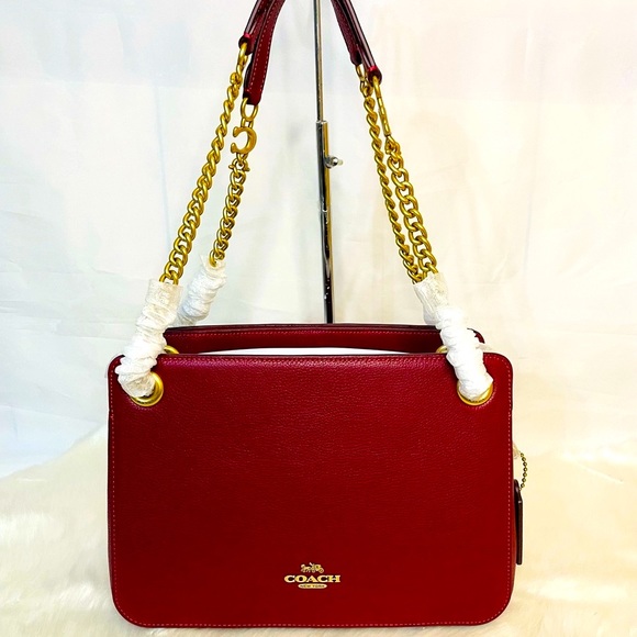 NWT Coach Deep Red Bryant Convertible Carryall  Satchel Shoulder Bag - Picture 11 of 15